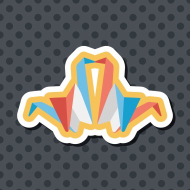 Sevgililer sevgilisi kağıt kuş düz simgesi ile uzun gölge, eps1