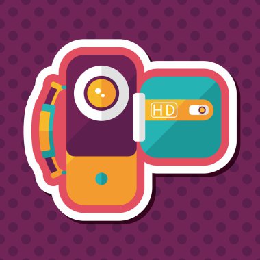 uzun gölge ile video kamera düz simgesi