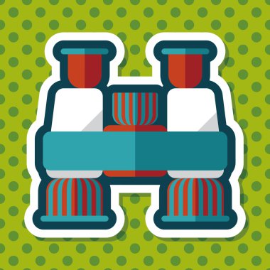 uzun gölge ile dürbün düz simgesi