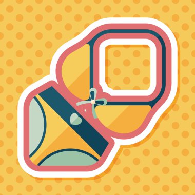 Yüzme uygun uzun gölge ile düz simgesi