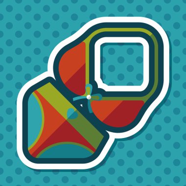 Yüzme uygun uzun gölge ile düz simgesi