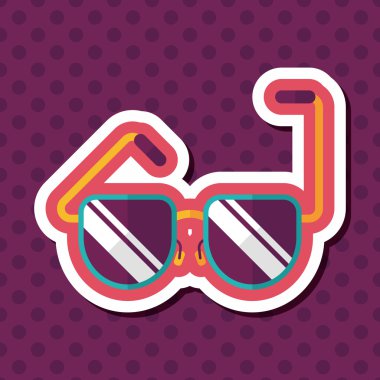 uzun gölge güneş gözlüğü düz simgesi