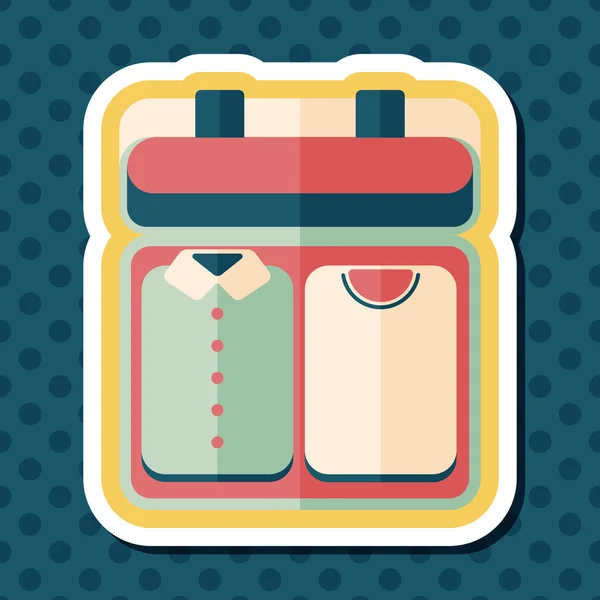 Vintage travel suitcases, flat icon with long shadow — Stock Vector