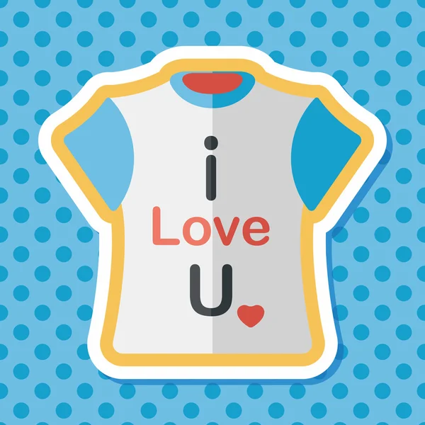 Valentine's Day clothes icône plate avec ombre longue, eps10 — Image vectorielle