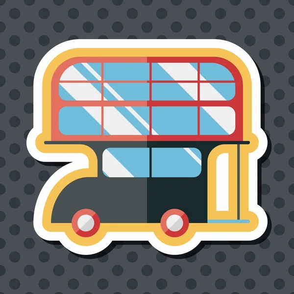 Transportation bus flat icon with long shadow — Stock Vector