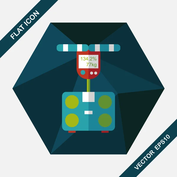Échelle de poids icône plate avec ombre longue, eps10 — Image vectorielle