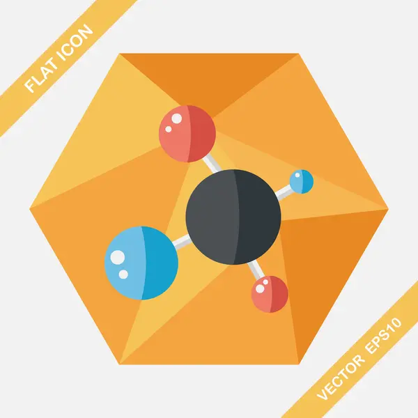 De platte pictogram molecuul met lange schaduw, eps10 — Stockvector