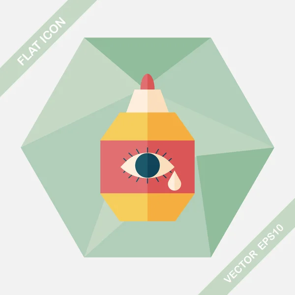 Eye Drop flat icon with long shadow, eps10 — стоковый вектор