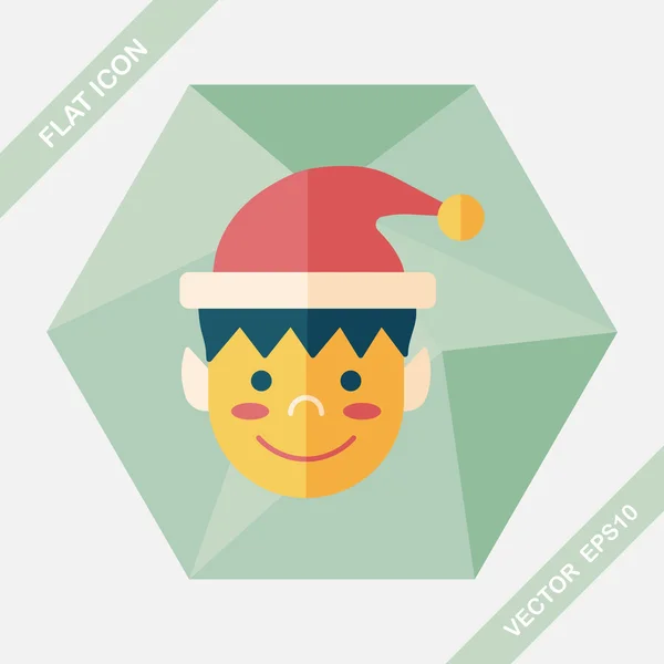 Christmas boy flat icon with long shadow,eps10 — Stock Vector