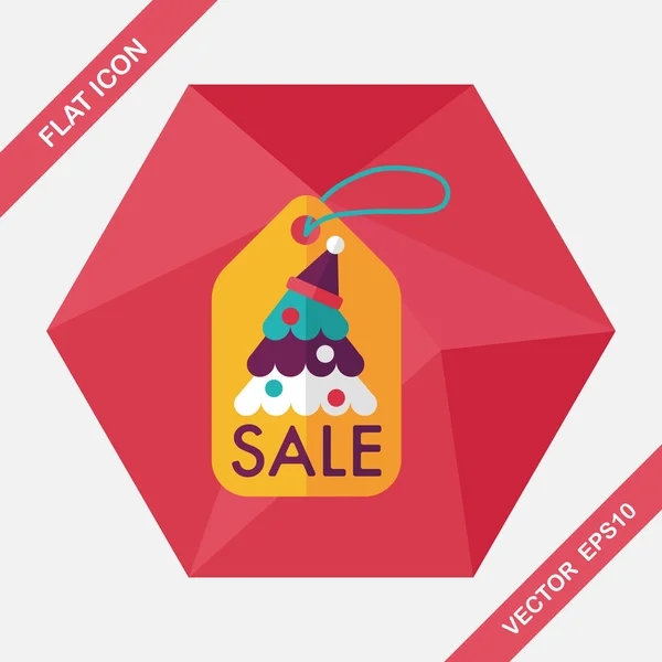 Christmas sale flat icon with long shadow, eps10 — Stock Vector