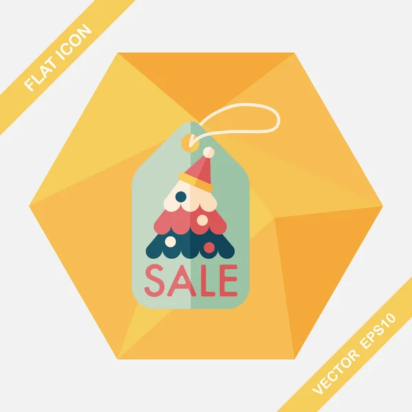 Christmas sale flat icon with long shadow, eps10 — Stock Vector