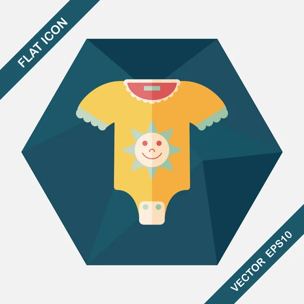 Baby onesie plat pictogram met lange schaduw, eps10 — Stockvector