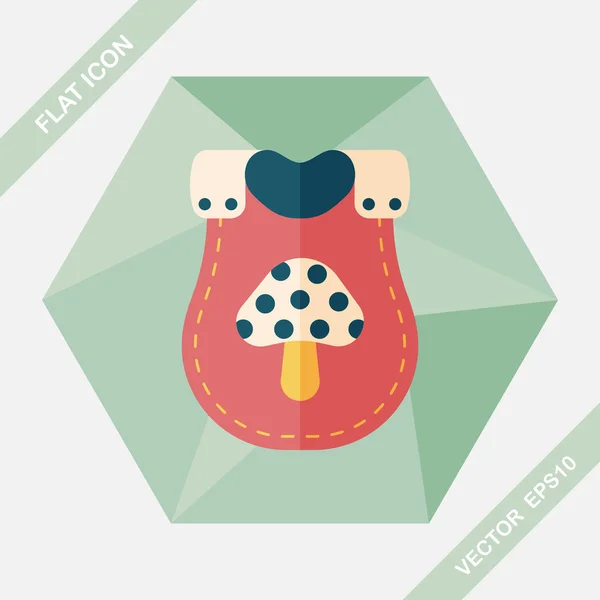 Baby bib flat icon with long shadow, EPS 10 — стоковый вектор