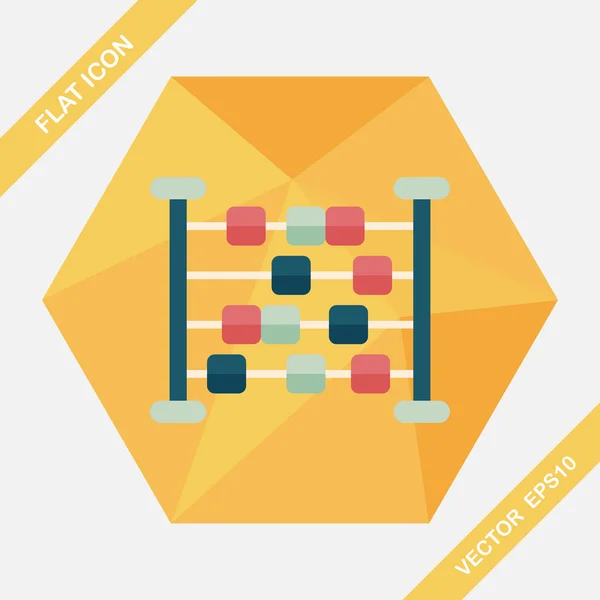 Calcul abaque icône plate avec ombre longue — Image vectorielle