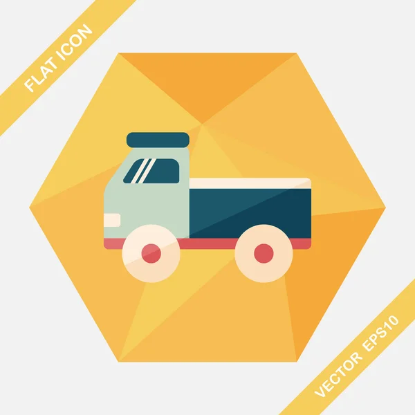 Vrachtwagen platte pictogram met lange schaduw, eps10 — Stockvector