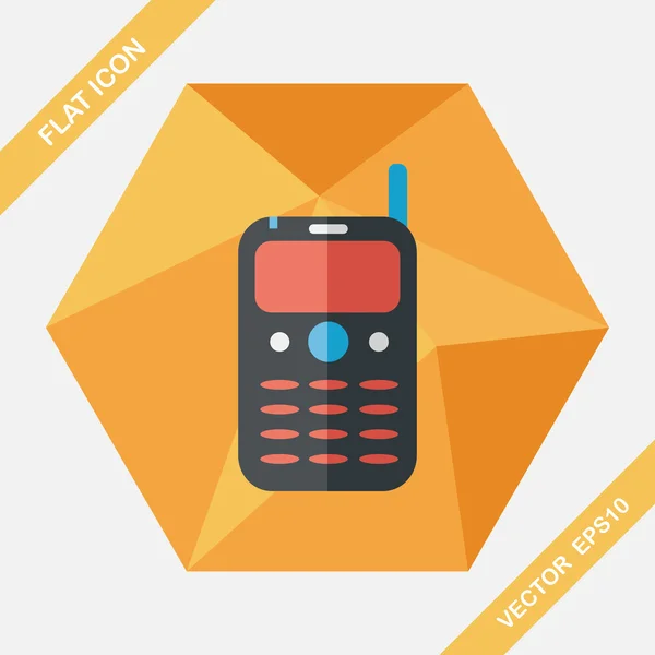 Mobilní telefon ploché ikony s dlouhý stín, eps10 — Stockový vektor
