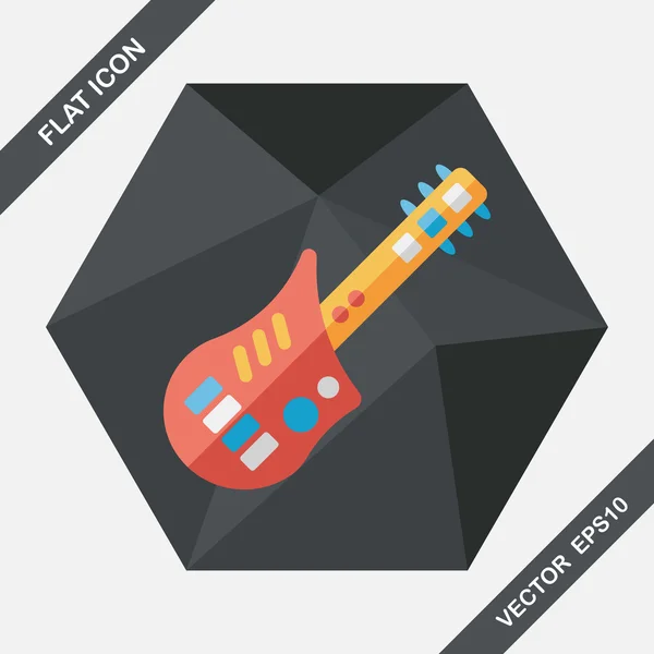 Kytara hračky ploché ikony s dlouhý stín, eps10 — Stockový vektor