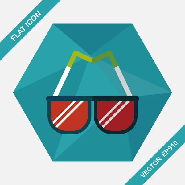 Gafas de sol icono plano con sombra larga, eps10 — Vector de stock