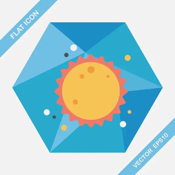 Espacio sol icono plano con sombra larga, eps10 — Vector de stock