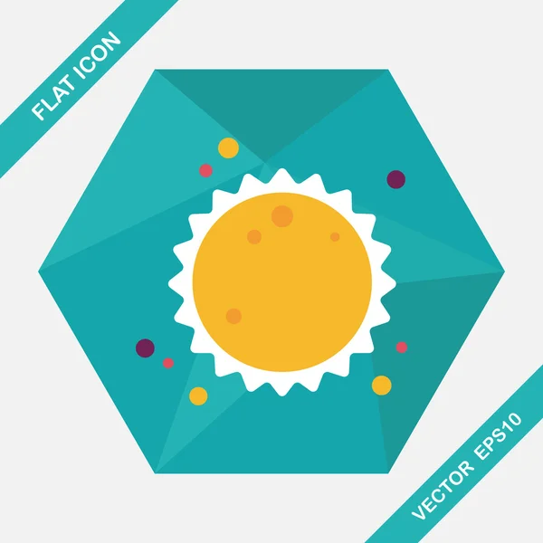 Space sun flat icon with long shadow, eps10 — стоковый вектор