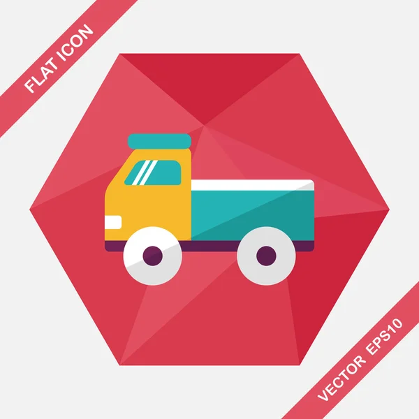 Vrachtwagen platte pictogram met lange schaduw, eps10 — Stockvector