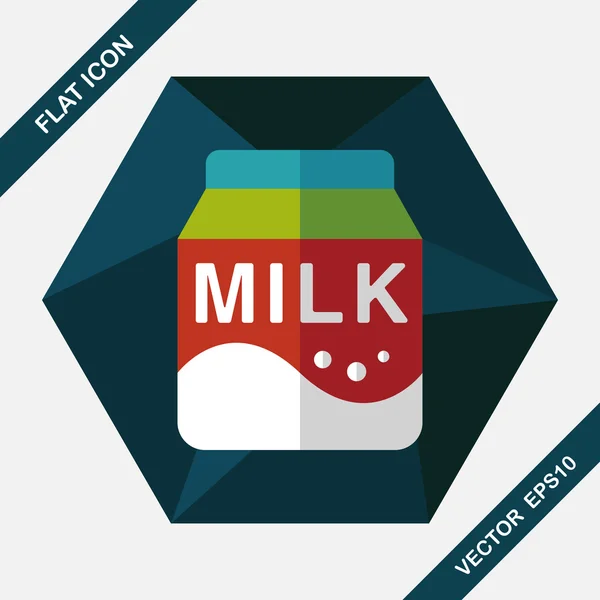 Milk package flat icon with long shadow,eps10 — Stock Vector