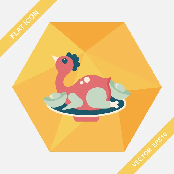 Chinese New Year flat icon with long shadow, eps10, Chinese Chick — стоковый вектор