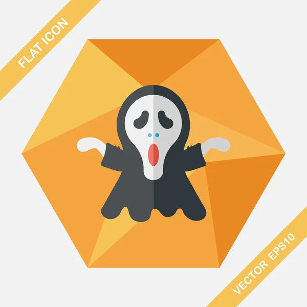 Grim Reaper icono plano con sombra larga, eps10 — Vector de stock