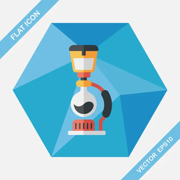 Kaffebryggare flat ikonen med långa skugga, eps10 — Stock vektor