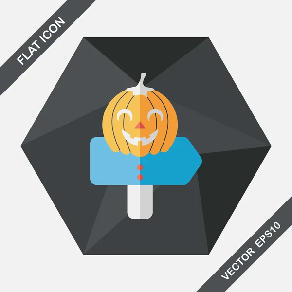 Signo de calabaza icono plano con sombra larga, eps10 — Archivo Imágenes Vectoriales