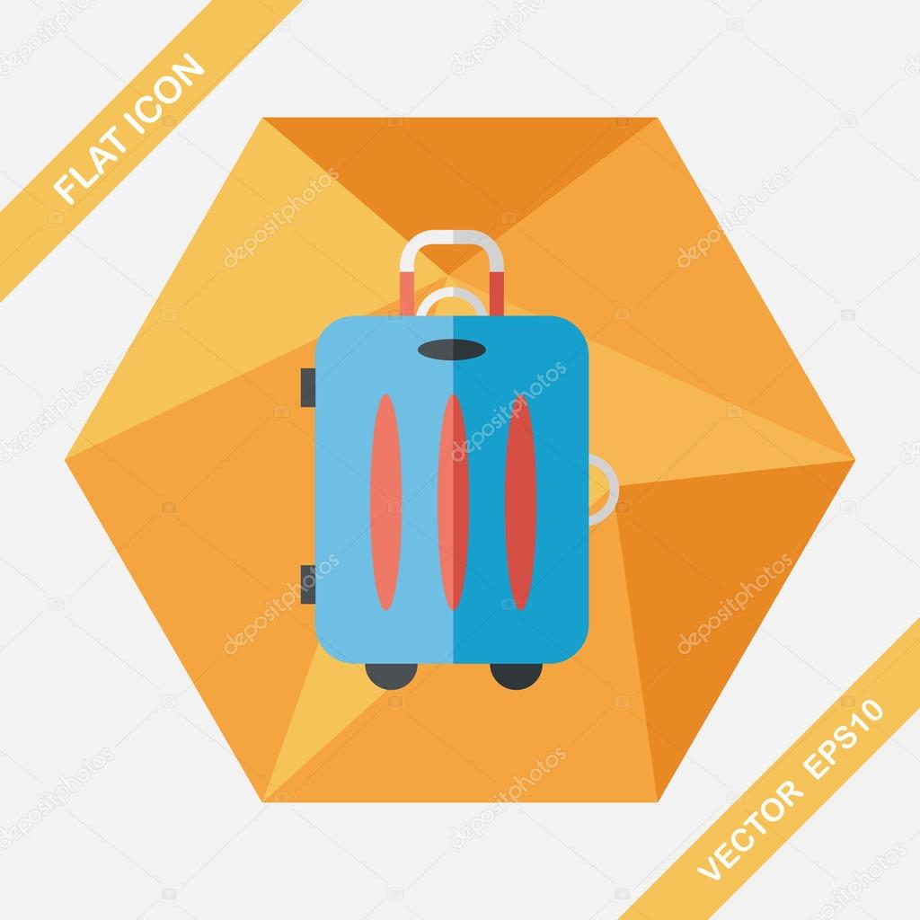vintage travel suitcases, flat icon with long shadow,eps10