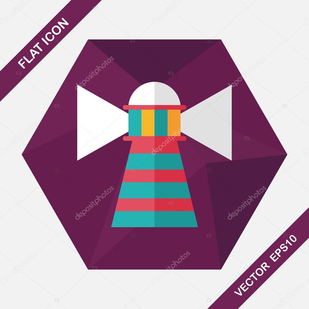 Lighthouse flat icon with long shadow,eps10
