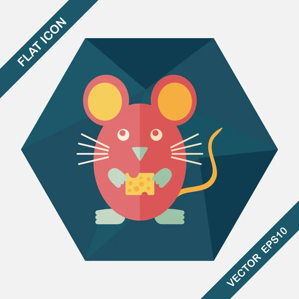 Jaula de ratón mascota icono plano con sombra larga, eps10 — Vector de stock