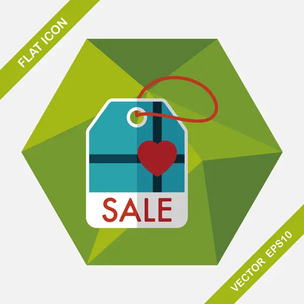 Valentine's Day SALE flat icon with long shadow,eps10 — Stock Vector