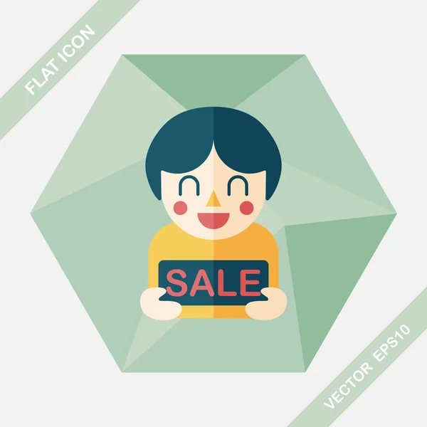 SALE Shopaholic flat icon with long shadow,eps10 — Stock Vector