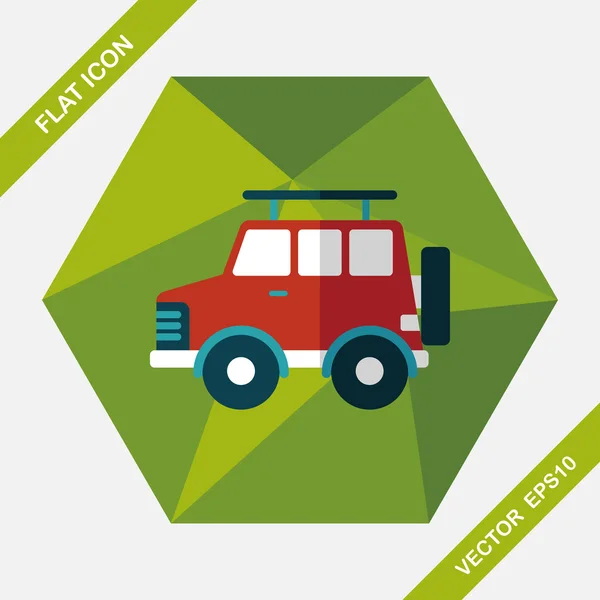 Транспорт Utility Vehicle flat icon with long shadow — стоковый вектор