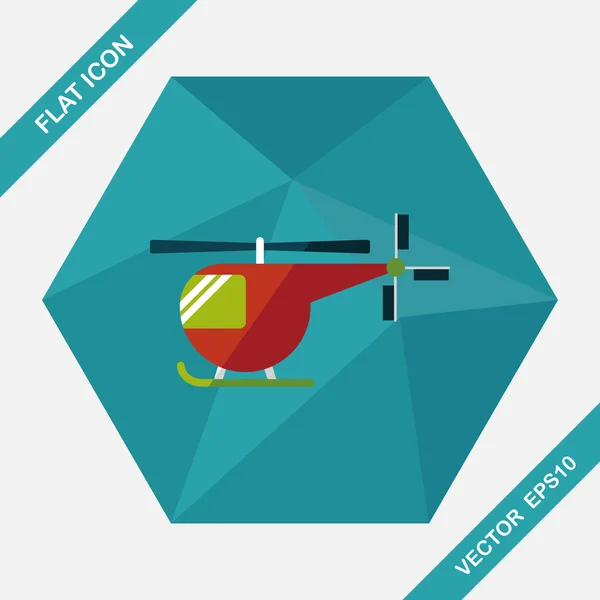 Transporte helicóptero icono plano con sombra larga, eps10 — Vector de stock