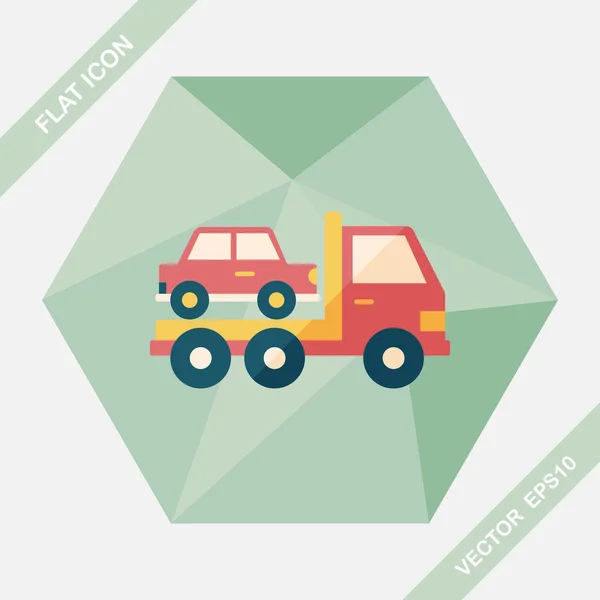 Camion de transport icône plate avec ombre longue, eps10 — Image vectorielle
