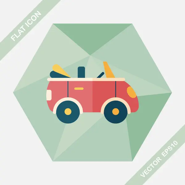 Transporte coche abierto icono plano con sombra larga, eps10 — Vector de stock