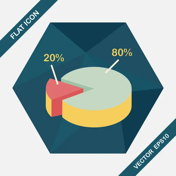 Плоская иконка бизнес-чарта с длинной тенью, eps10 — стоковый вектор