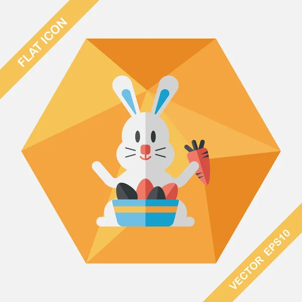 Easter bunny platte pictogram met lange schaduw, eps10 — Stockvector