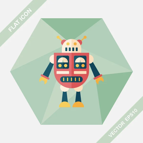 Robot concept flat icon with long shadow,eps10 — Stock Vector