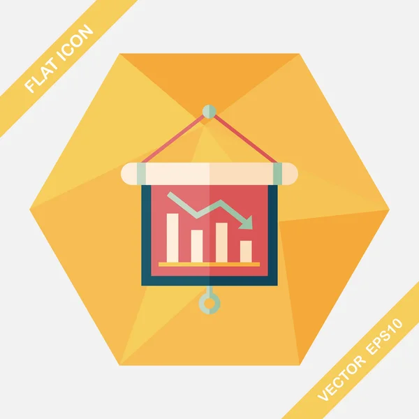 Geschäftsdiagramm flache Ikone mit langem Schatten, Eps10 — Stockvektor