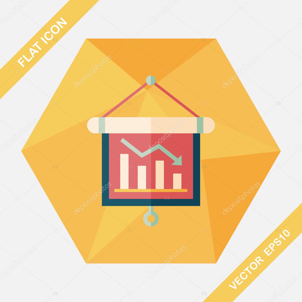 business chart flat icon with long shadow,eps10