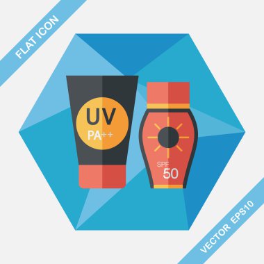 uzun gölge güneş koruyucu düz simgesi