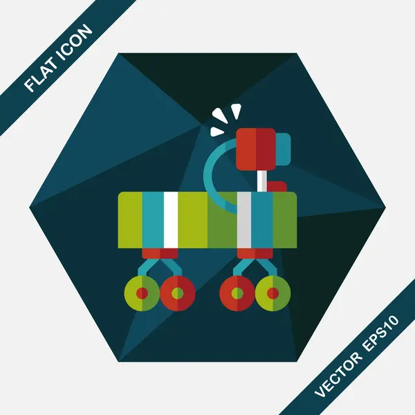 Space Rover icono plano con sombra larga, eps10 — Vector de stock