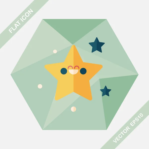 Space star flat icon with long shadow, eps10 — стоковый вектор