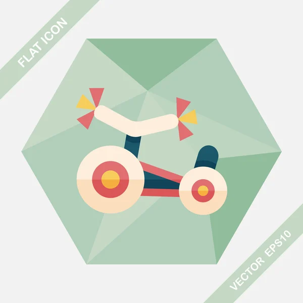 Enfants Tricycle icône plate avec ombre longue, eps10 — Image vectorielle