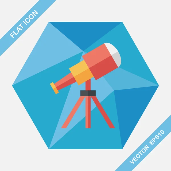 Telescope flat icon with long shadow,eps10 — Stock Vector