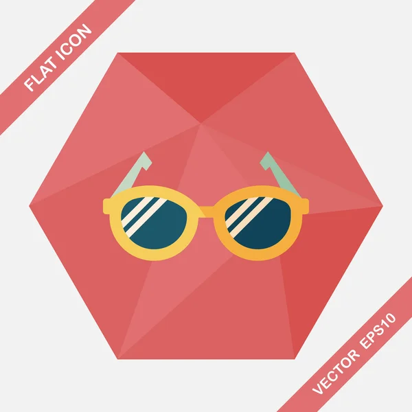 Icono plano de gafas con sombra larga, eps10 — Vector de stock